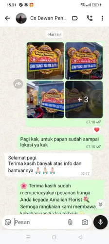 Testimonial Papan Bunga Pernikahan karangkamulyan